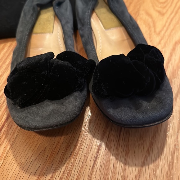 Lanvin grey suede ballet flats with velvet bow - size 36 - Picture 2 of 5